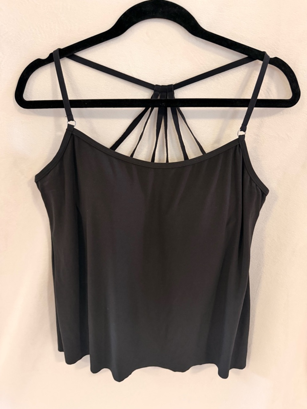 Black Strappy Back Tankini Top - Women